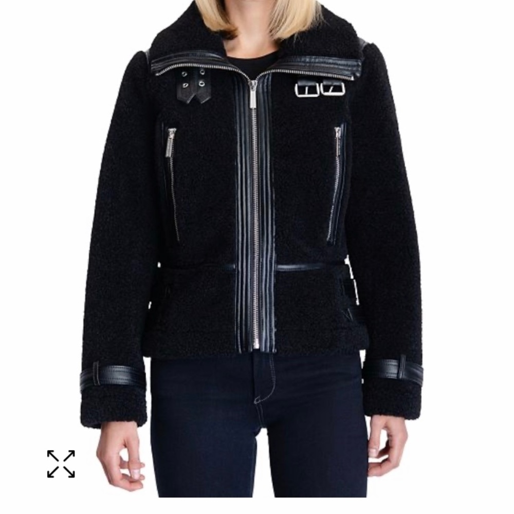 Michael Kors Sherpa Moto Coat